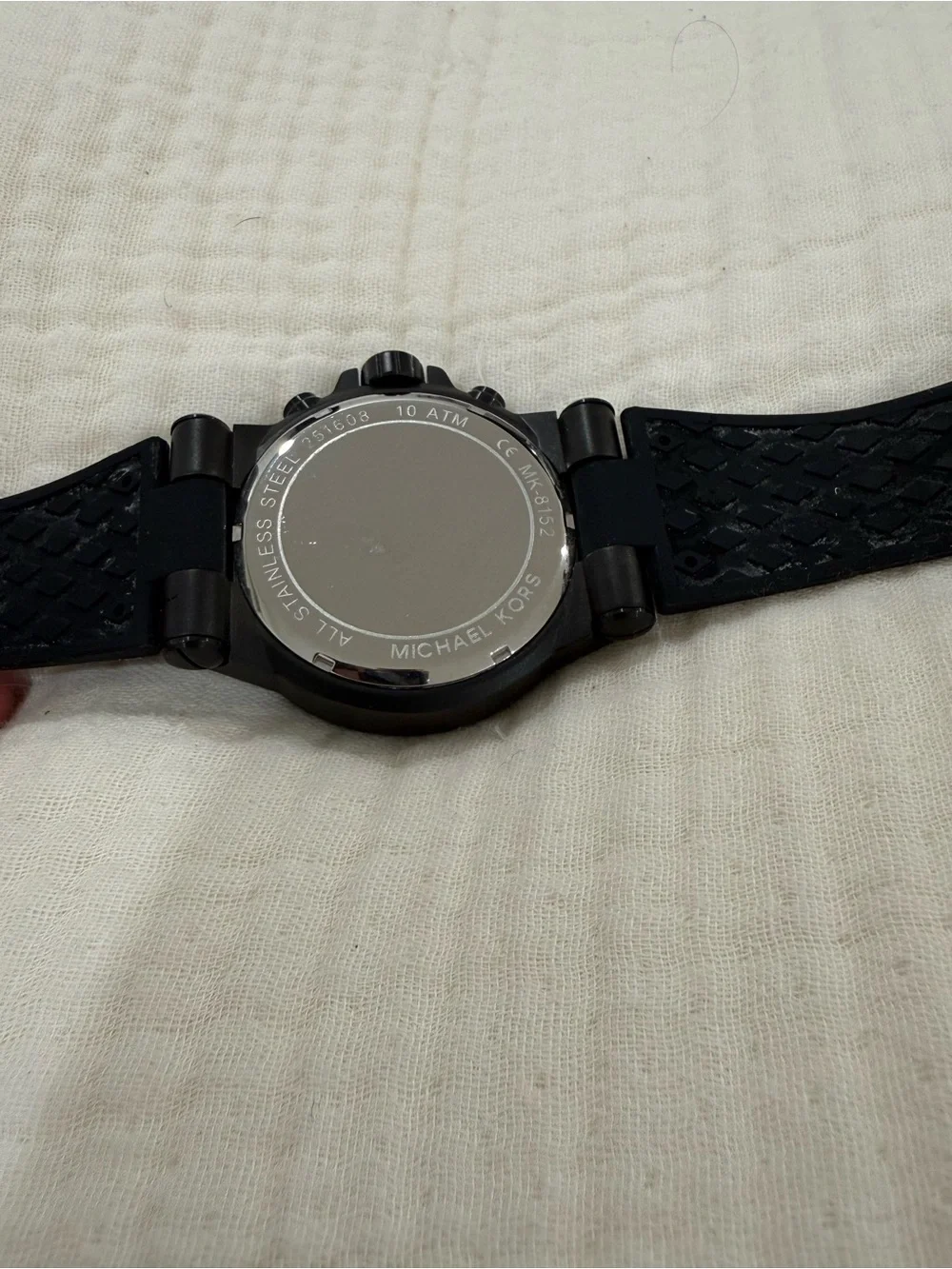 Michael Kors Black Silicone Strap Watch